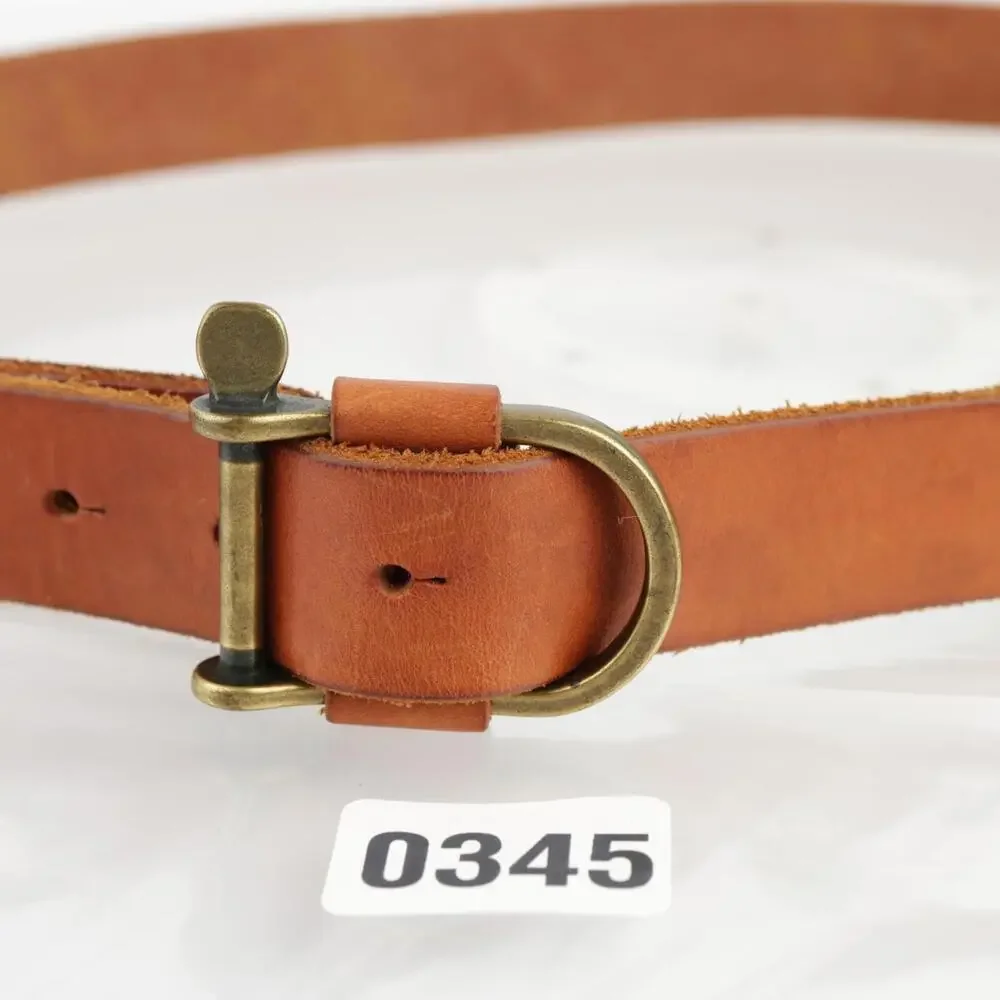 Lands End Womens Belt Size 34 Medium Tan Leather Vintage Snap Prong‎ Buckle Boho